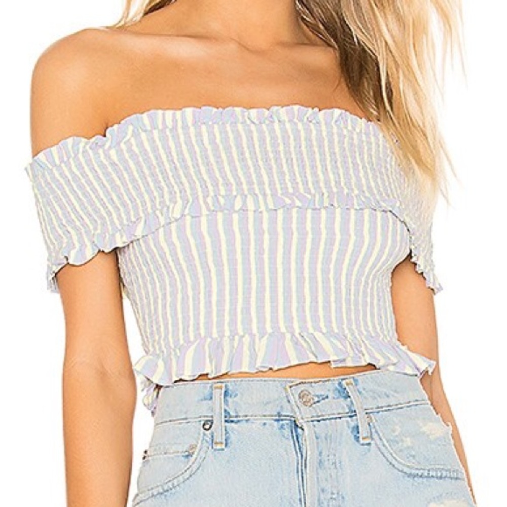 NWT Lovers + Friends Multicolor Ruffle Crop Top